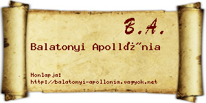 Balatonyi Apollónia névjegykártya